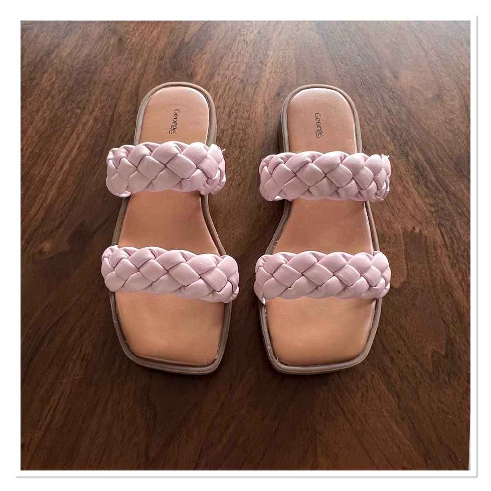 GEORGE Pink Braided Sandals